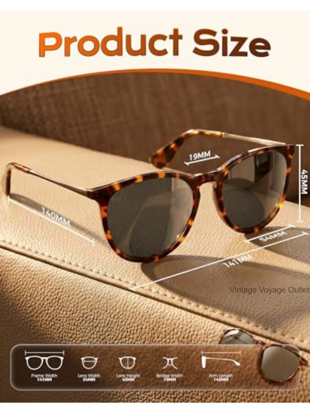 Polarized Round Sunglasses Women UV400 Retro Shades for Driving Beach Travel